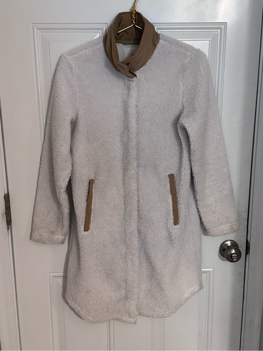 Aspen White Sherpa Long Jacket Sz Small